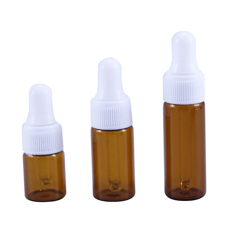 Oil Dropper Bottle 2ml 3ml 5ml Essential Oil Sub-Bottle Small Tan Essential Glass Oil Dropper Bottle