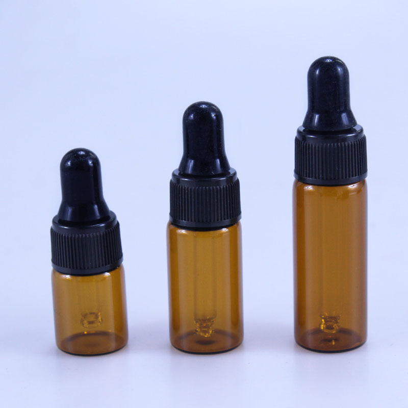 Oil Dropper Bottle 2ml 3ml 5ml Essential Oil Sub-Bottle Small Tan Essential Glass Oil Dropper Bottle