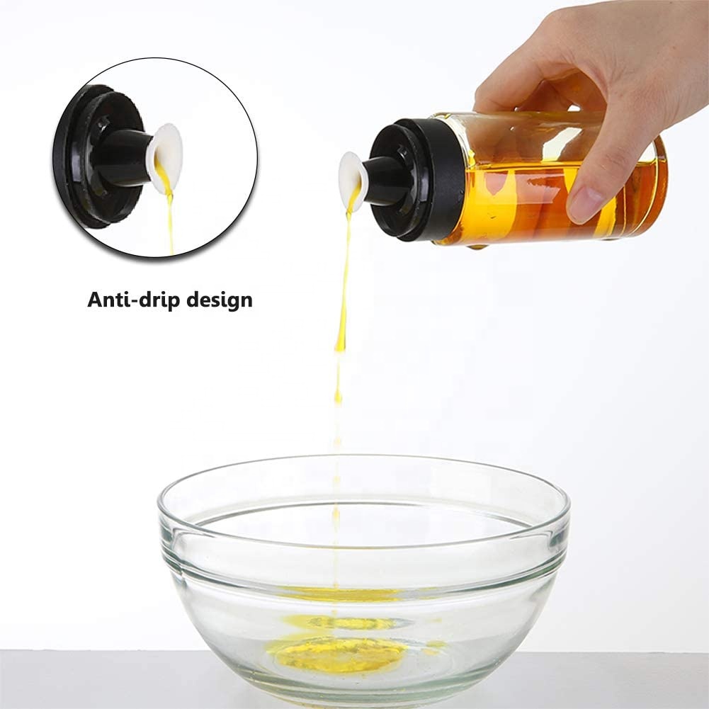 Oil Dropper Glass Bottle Olive Oil and Vinegar Dispenser Bottle With cover Leak proof Pour Spout