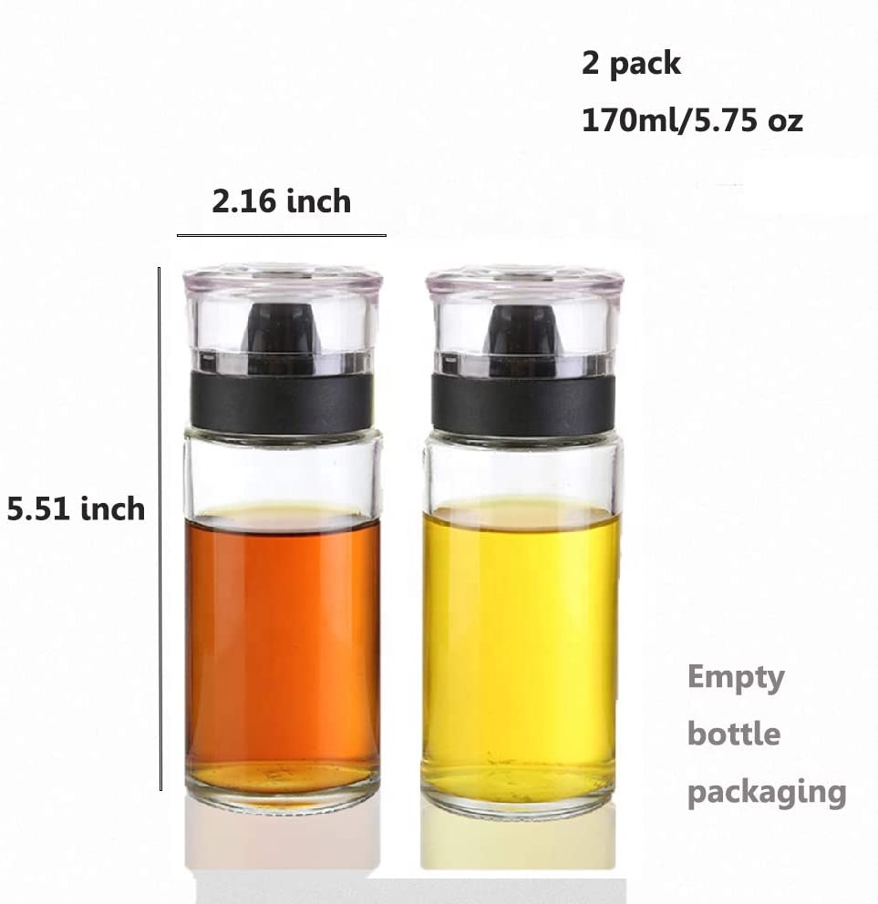 Oil Dropper Glass Bottle Olive Oil and Vinegar Dispenser Bottle With cover Leak proof Pour Spout