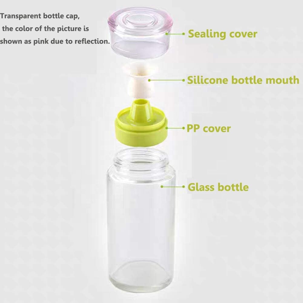 Oil Dropper Glass Bottle Olive Oil and Vinegar Dispenser Bottle With cover Leak proof Pour Spout