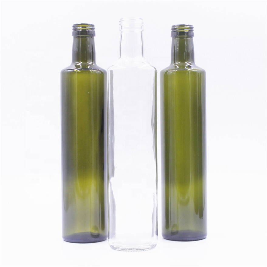 Oil Glass Bottle Olive Dark Green 250ml 750 Ml Essential Oil Cooking Oil Screw Cap Decal