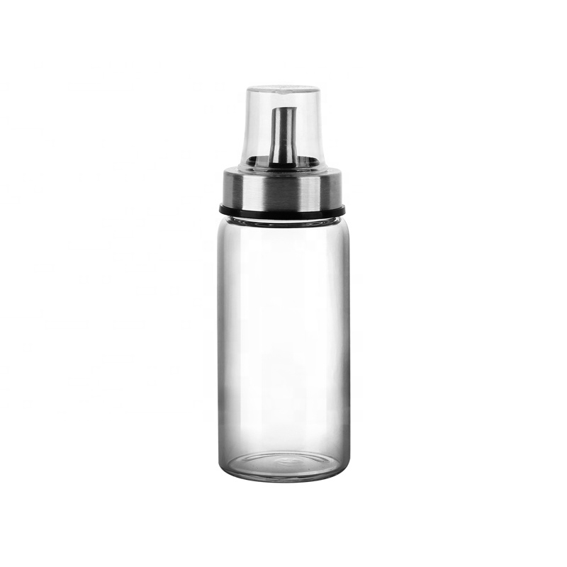 Oil Sauce Vinegar Bottle Pyrex Glass Dispenser Clear 500Ml 1000ML Borosilicate Round Glass Cruet With Pour