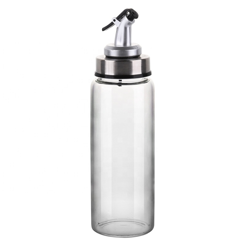 Oil Sauce Vinegar Bottle Pyrex Glass Dispenser Clear 500Ml 1000ML Borosilicate Round Glass Cruet With Pour