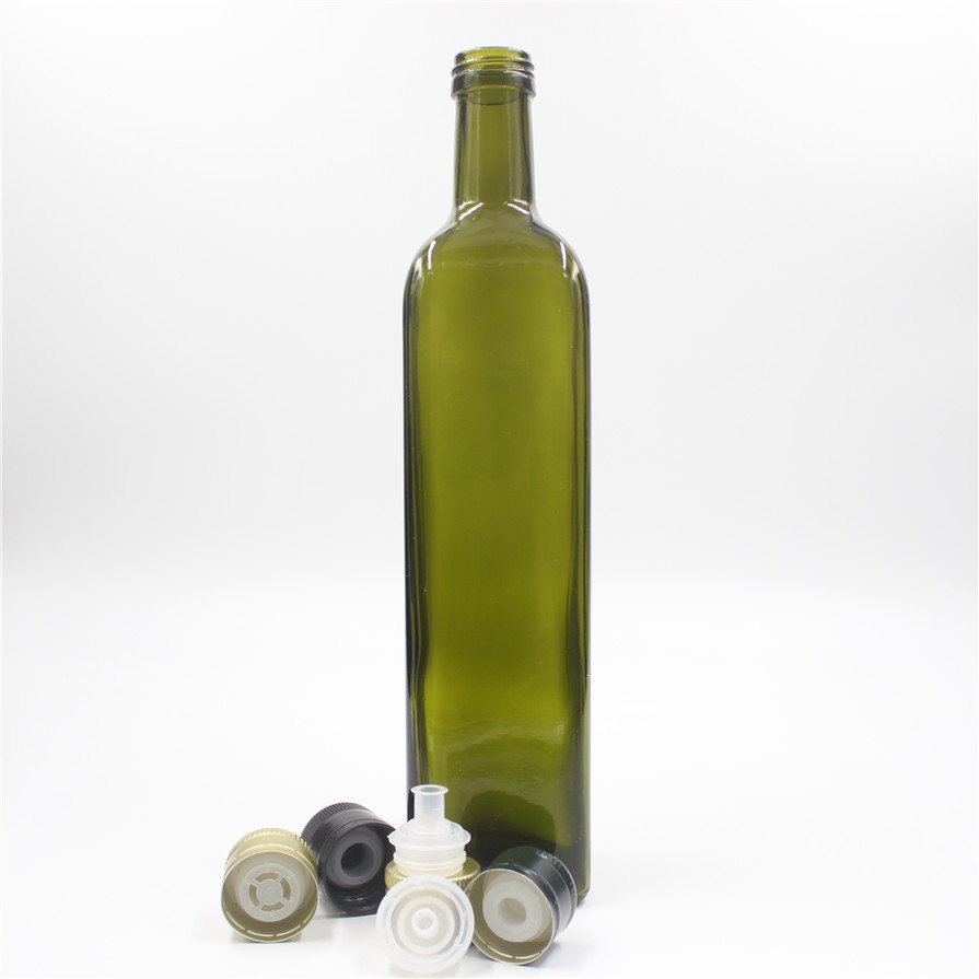 Olive Oil Bottle Green and Clear Square Glass Cooking Oil Dark Green 750ml Acid Etch Liquorpac 39984pcs CN;SHN OB4007 268mm 500g