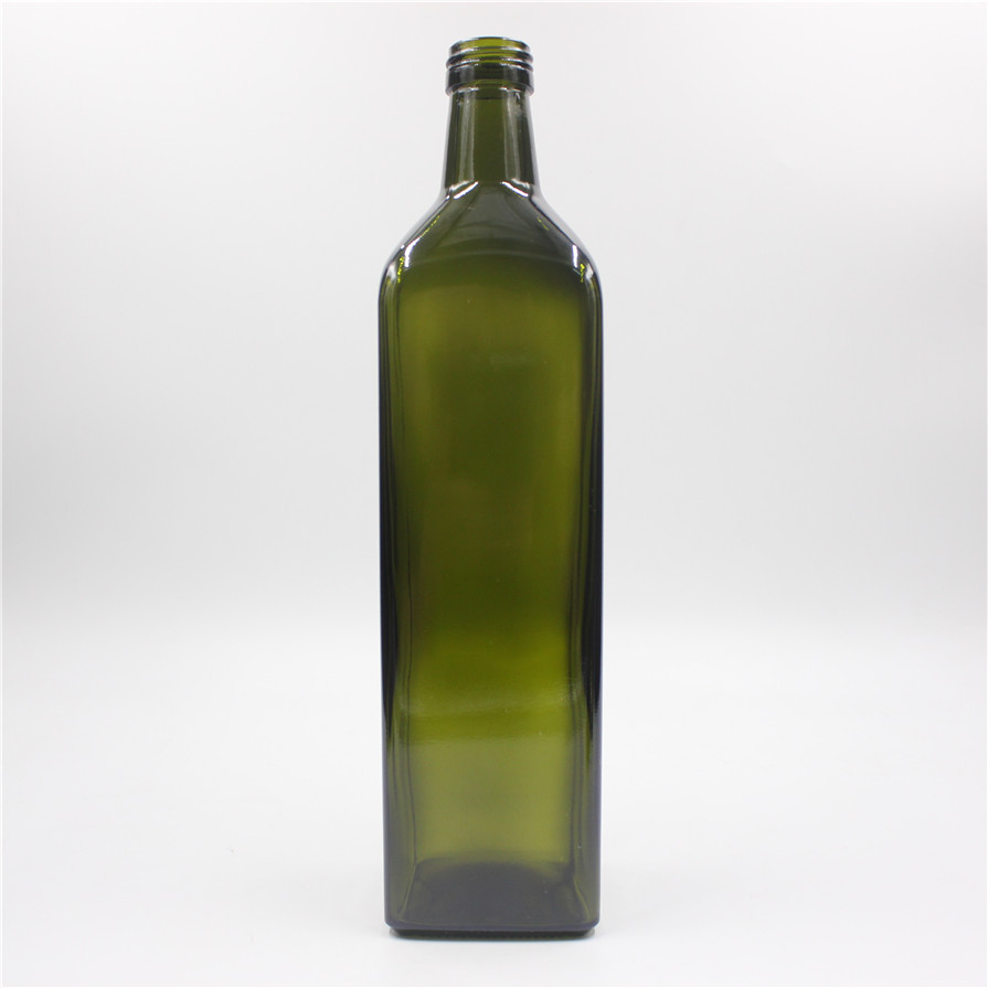 Olive Oil Bottle Green and Clear Square Glass Cooking Oil Dark Green 750ml Acid Etch Liquorpac 39984pcs CN;SHN OB4007 268mm 500g