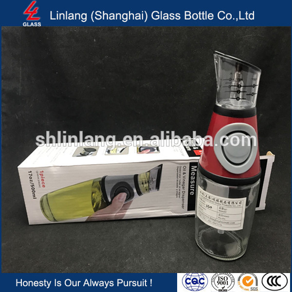 Olive Oil Dispenser Bottle - 17 Oz Oil Bottle Glass with No Drip Bottle Spout