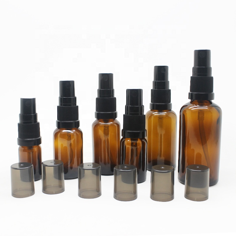 Olive Oil Hair Spray Amber Empty Glass Essential Oil Screen Printing Personal Care Screw Cap