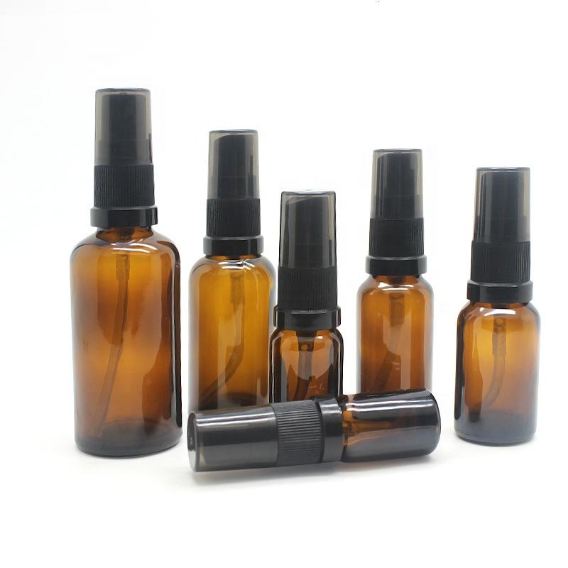 Olive Oil Hair Spray Amber Empty Glass Essential Oil Screen Printing Personal Care Screw Cap