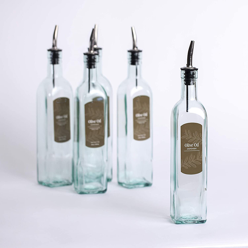 Olive Oil and Vinegar Dispenser Glass Dispenser Bottles Set Cooking Oil Dispenser Set
