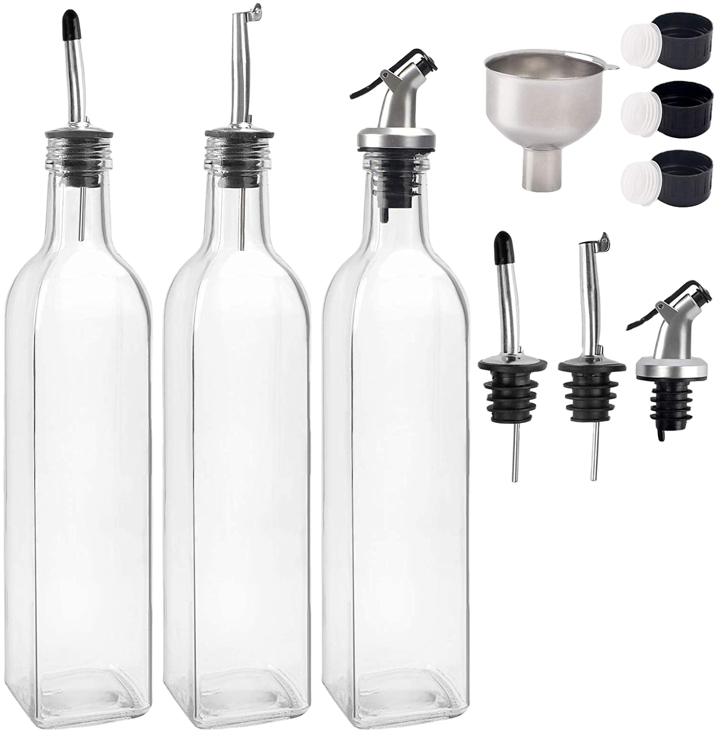 Olive Oil and Vinegar Dispenser Glass Dispenser Bottles Set Cooking Oil Dispenser Set