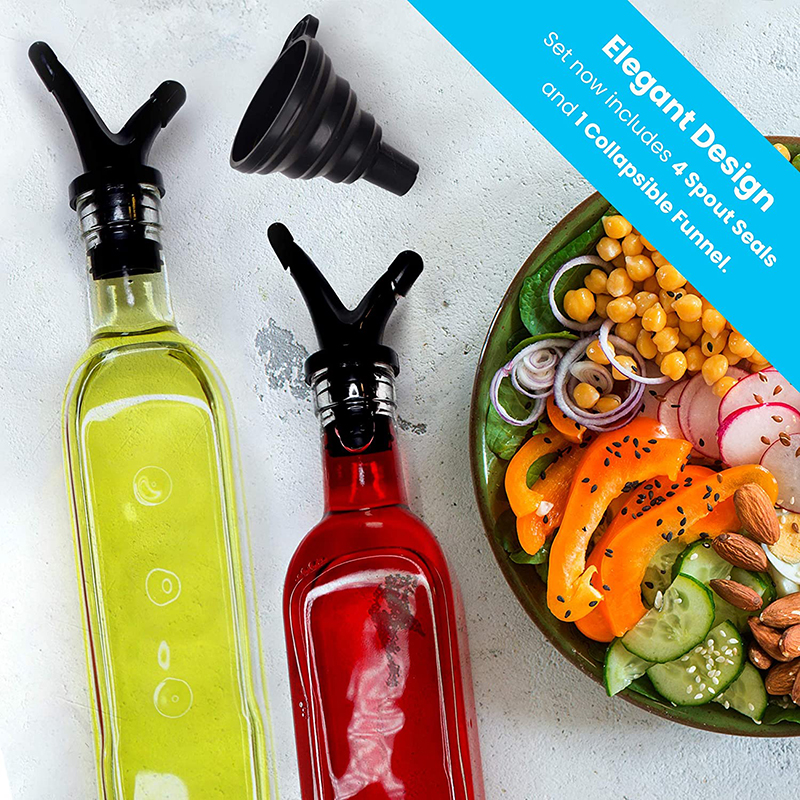 Olive oil and vinegar dispenser set Clear glass bottle suitable for cooking