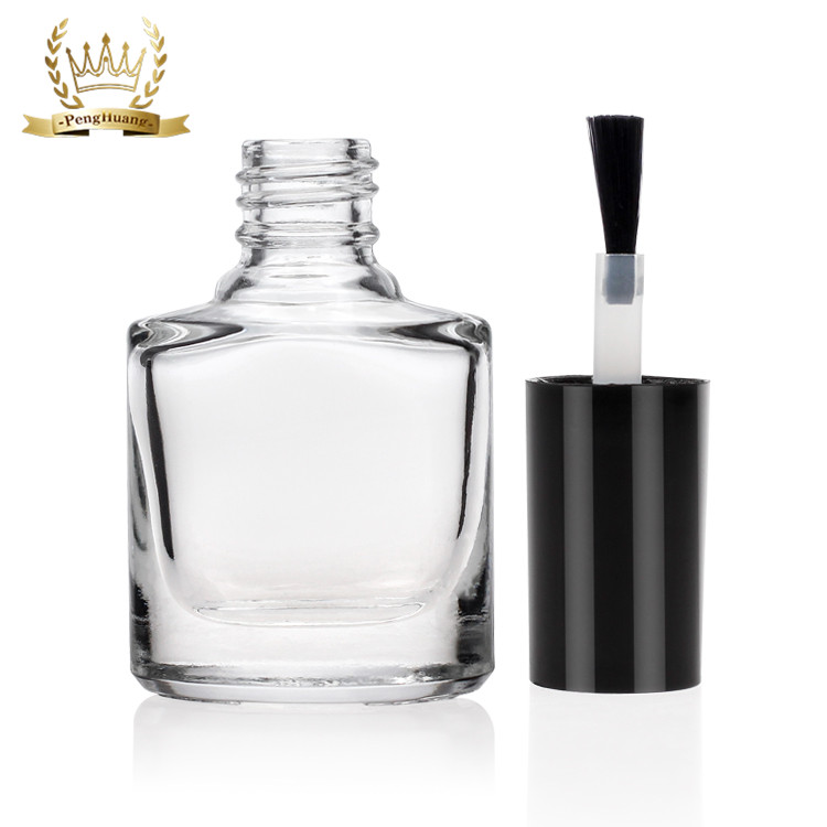 On Sale Empty 8ml Transparent Flat Glass Empty Nail Polish Bottles with Brush