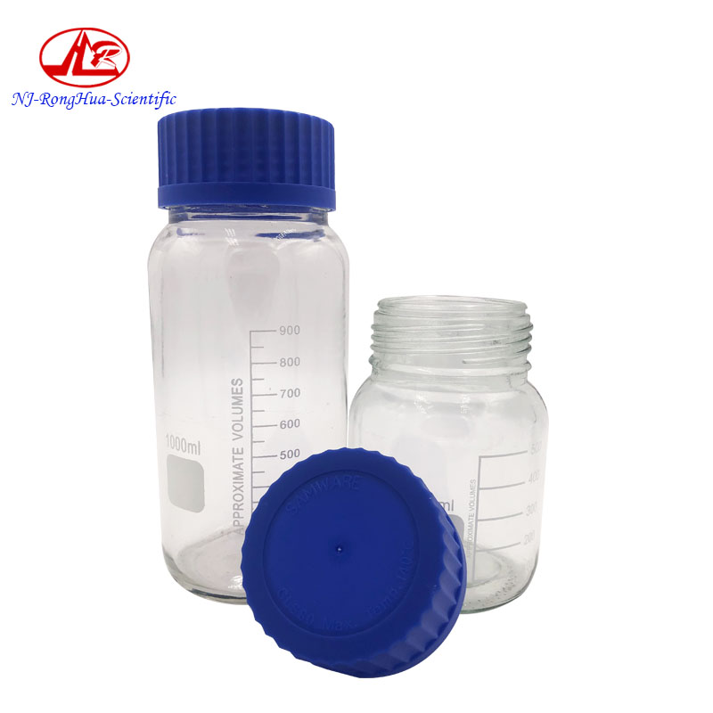 On Sale Laboratory 1000ml Screw Blue Cap Wide Mouth Sealed Glass Reagent Bottle