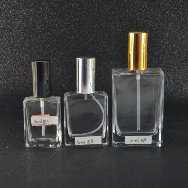 On sale Free samples 25ml transparent rectangular glass perfume bottle in stock