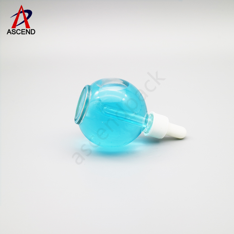 On sale round clear 30ml 50ml 75ml cosmetic oil bottle medicine oil liquid bottle with screw cap for body care