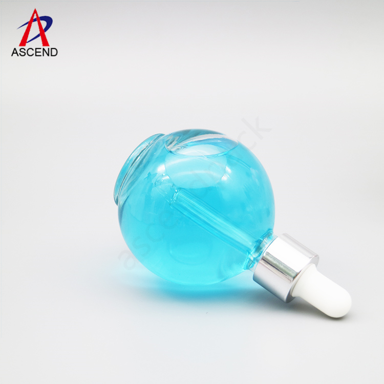On sale round clear 30ml 50ml 75ml cosmetic oil bottle medicine oil liquid bottle with screw cap for body care