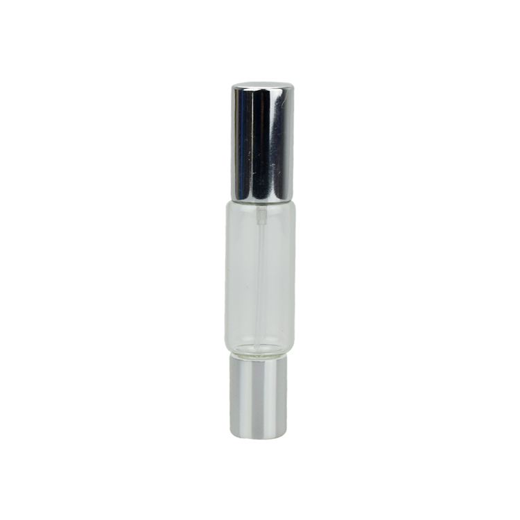 One roll on one spray clear glass perfume essential oil bottles wholesale double head round empty bottles