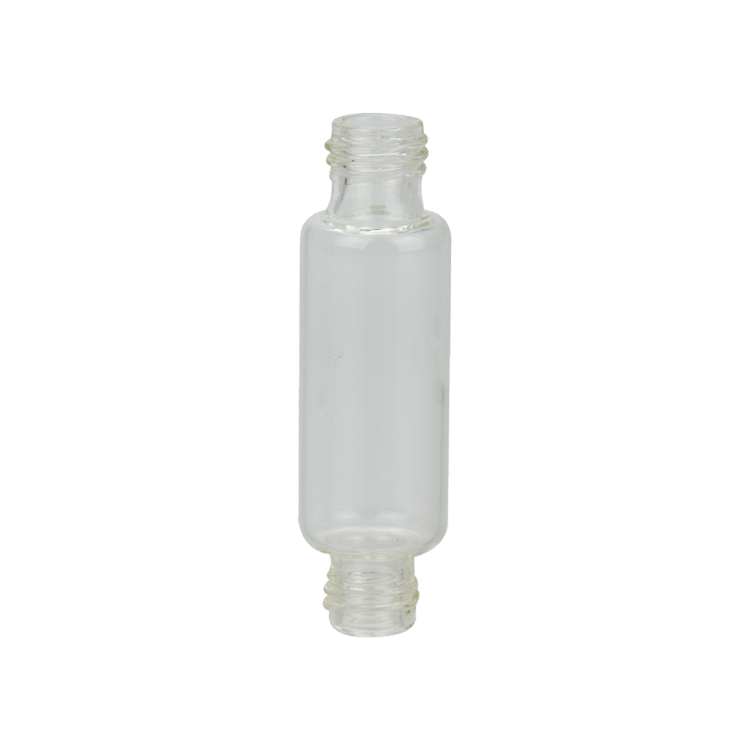 One roll on one spray clear glass perfume essential oil bottles wholesale double head round empty bottles