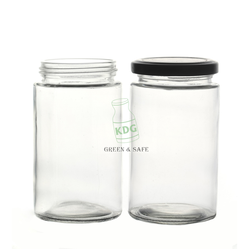 Online Wholesale Customize High Quality Clear Straight Round Food Glass Jar