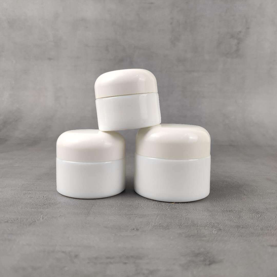 Opal White Ceramic Cosmetic Packaging Glass Jar 15g 30g 50g 100g for Skin Care Cream