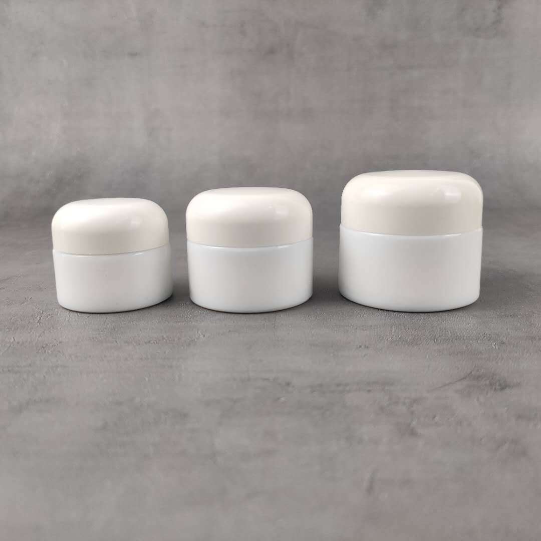 Opal White Ceramic Cosmetic Packaging Glass Jar 15g 30g 50g 100g for Skin Care Cream