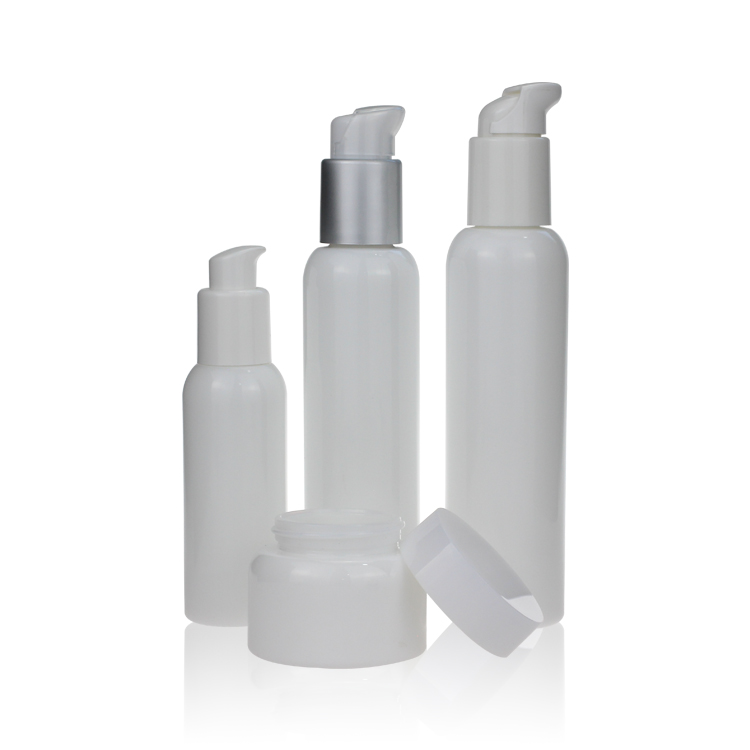 Opal White Porcelain Glass Cosmetic Packaging Set With 3 Spray Bottle and Cream Jar for Skin Care 50ml 100ml 120 ml
