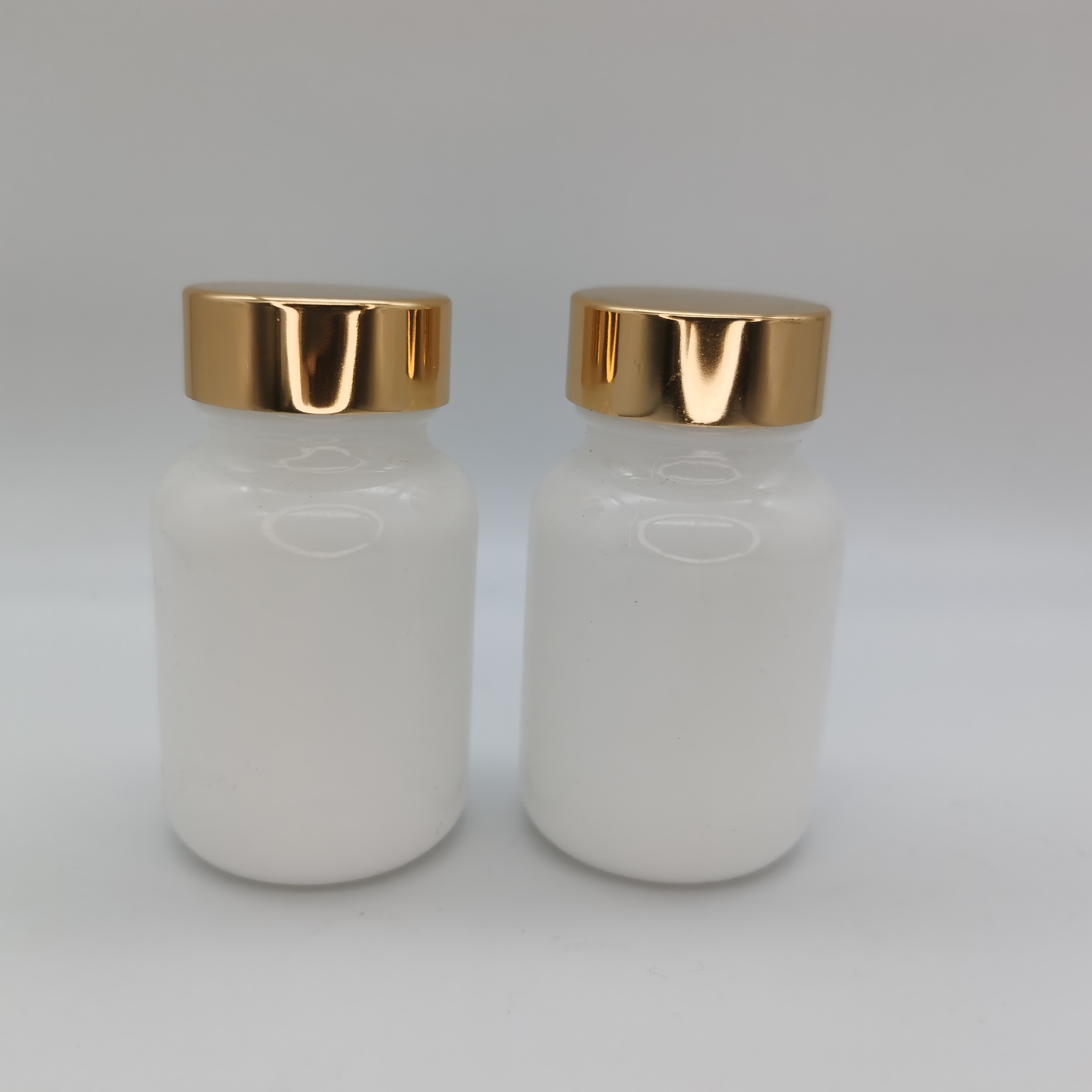 Opal glass white color 60 120 250ml Medicine glass wide mouth pill bottles with Pressure Sensitive Liner