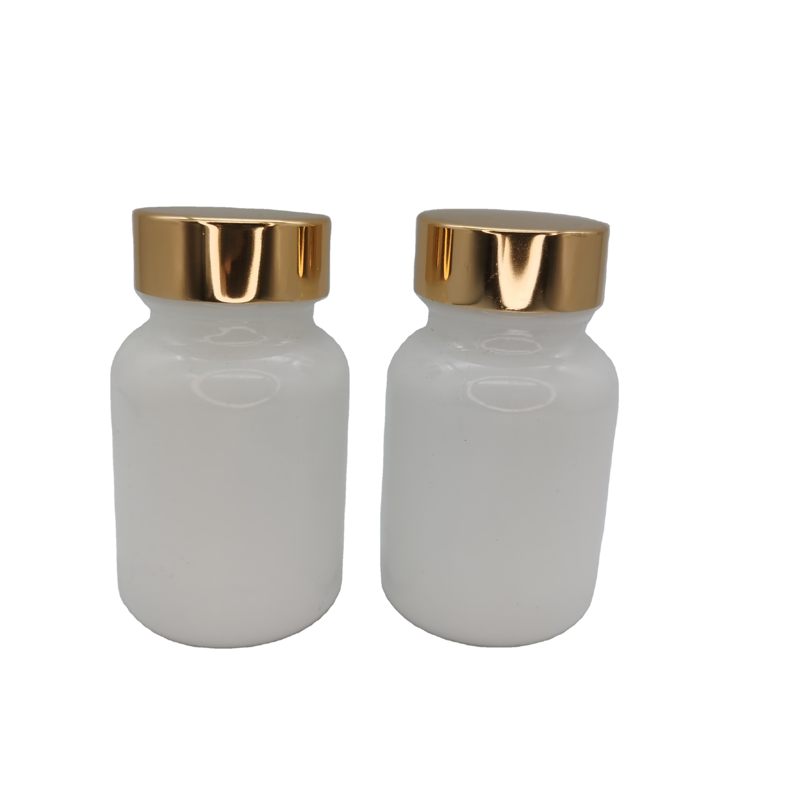 Opal glass white color 60 120 250ml Medicine glass wide mouth pill bottles with Pressure Sensitive Liner
