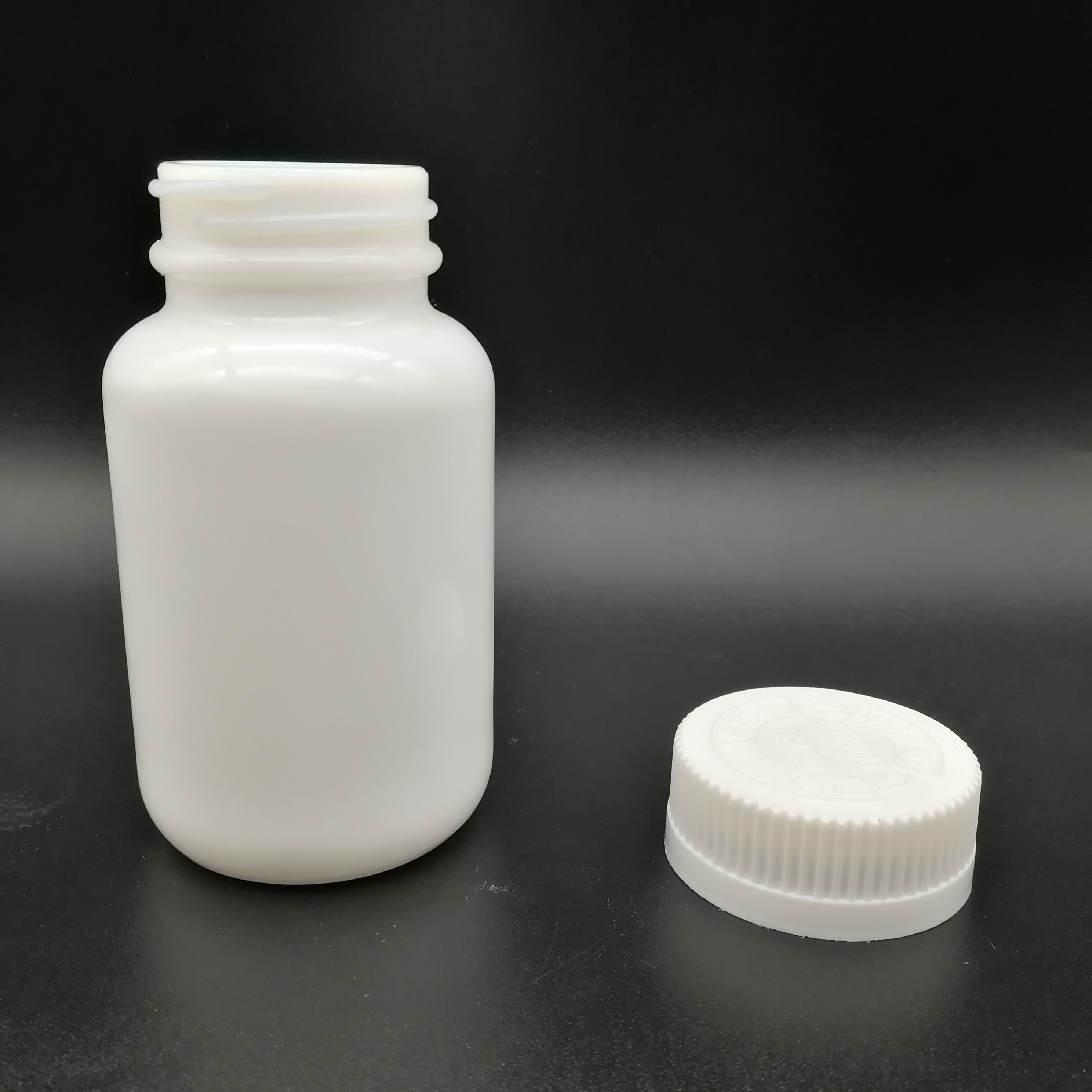 Opal glass white color 60 120 250ml Medicine wide mouth pill bottles with CRC cap