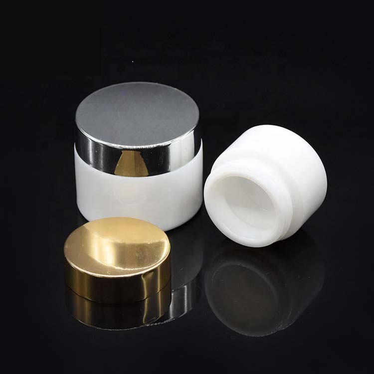 Opal glass white porcelain cosmetic cream bottle jars container 10g 15g 30g 50g 60g 100g with gradient color painting printing