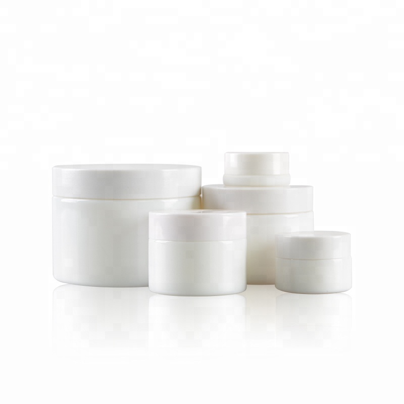 Opal white flat glass cream jar cosmetic glass empty cream jar 50g @ white glass cosmetic jar white lid