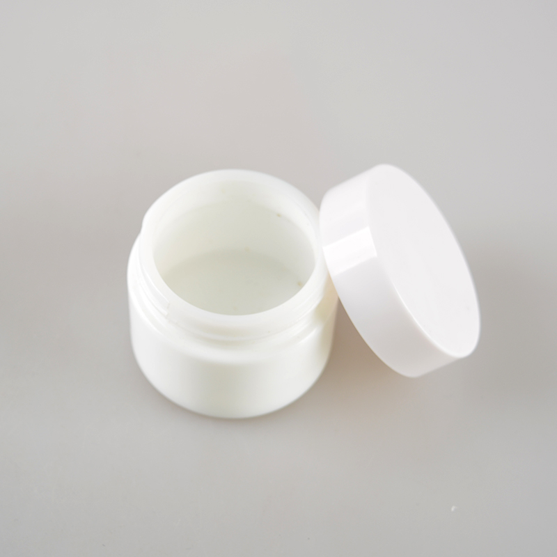 Opal white flat glass cream jar cosmetic glass empty cream jar 50g @ white glass cosmetic jar white lid