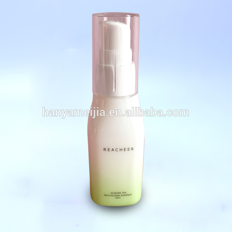 Opal white glass lotion bottle with pump