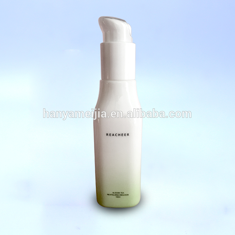 Opal white glass lotion bottle with pump
