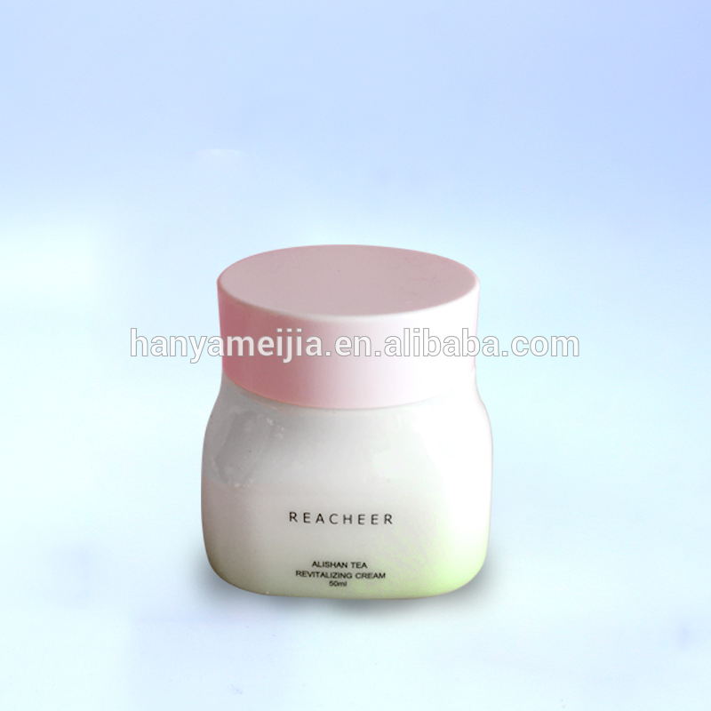Opal white glass lotion bottle with pump