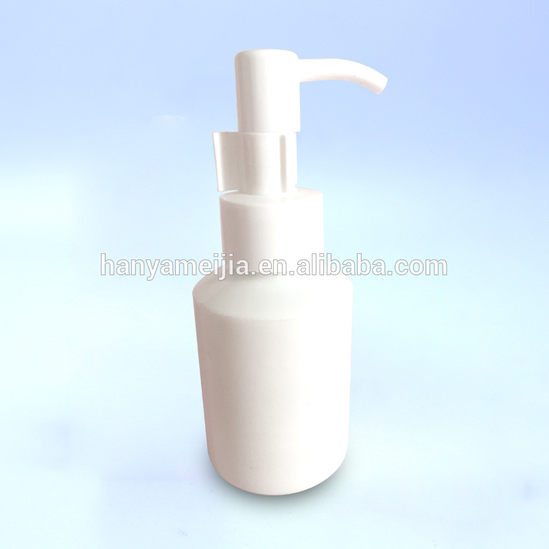 Opal white glass lotion bottle with pump