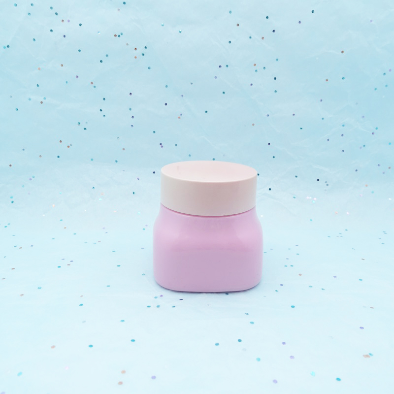Opal white glass square opaque 50g 150g glass jar with white plastic lid white porcelain cosmetic jar skin care blue pink green