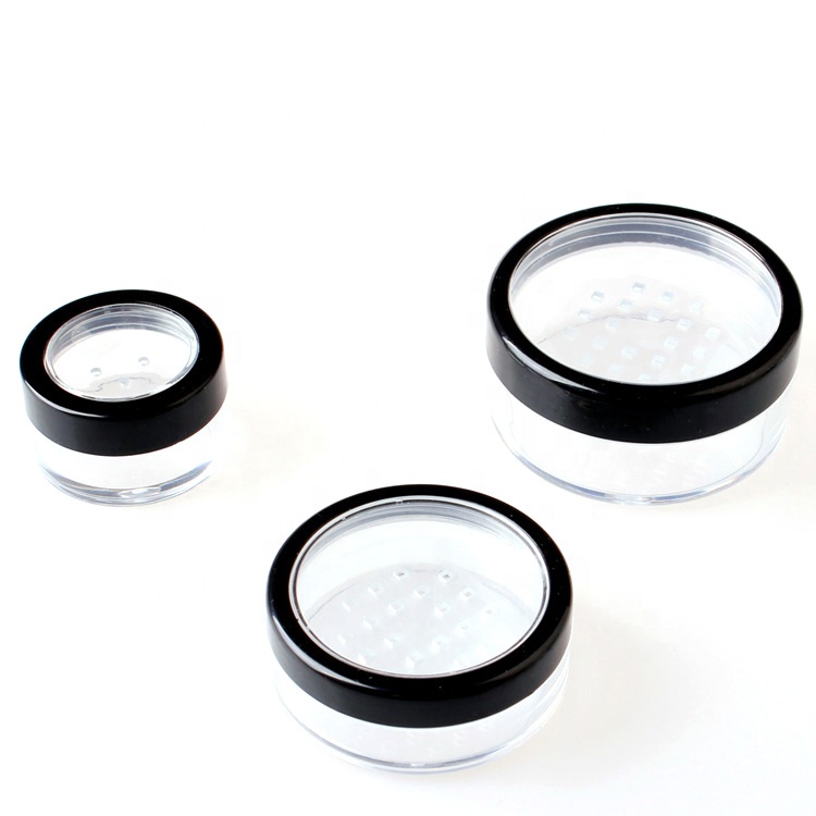 Open window loose powder jar sifter 3&5 10 20 30g transparent jar
