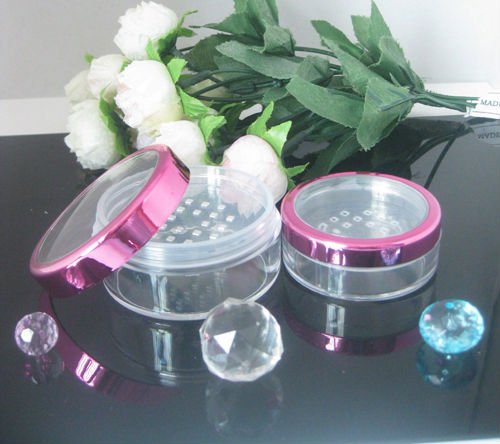 Open window loose powder jar sifter 3&5 10 20 30g transparent jar