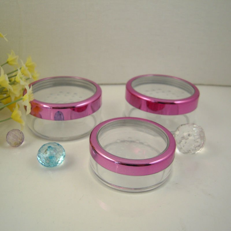 Open window loose powder jar sifter 3&5 10 20 30g transparent jar