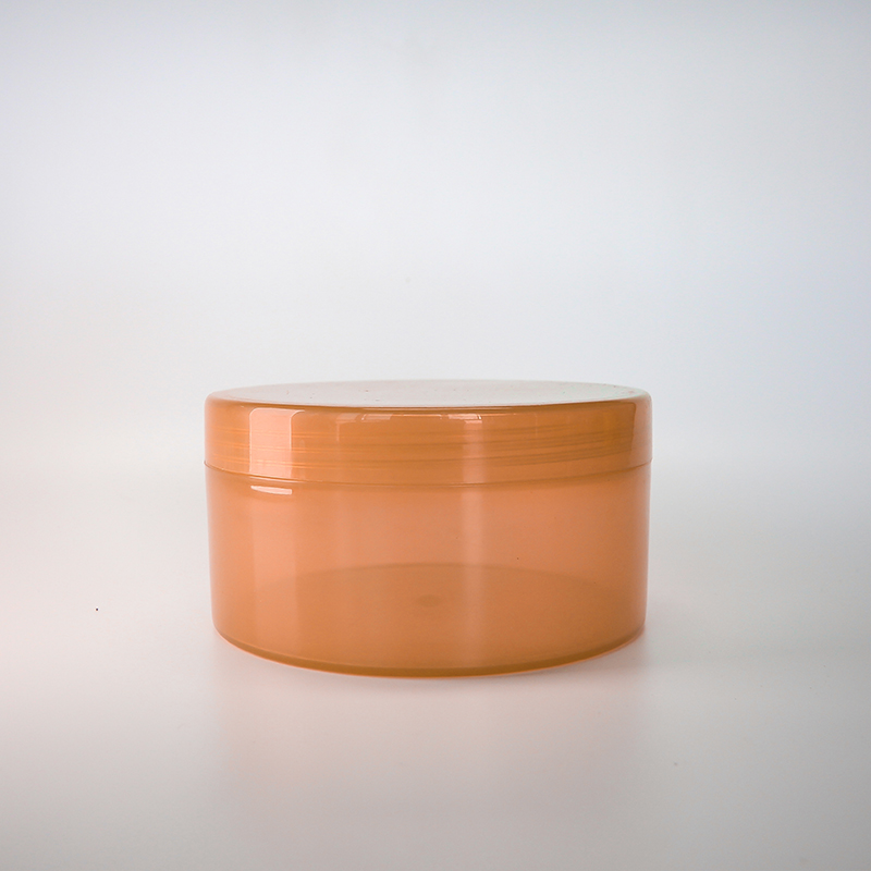Orange clear 250ml plastic jars scrub containers body butter jars 4oz jars with lids
