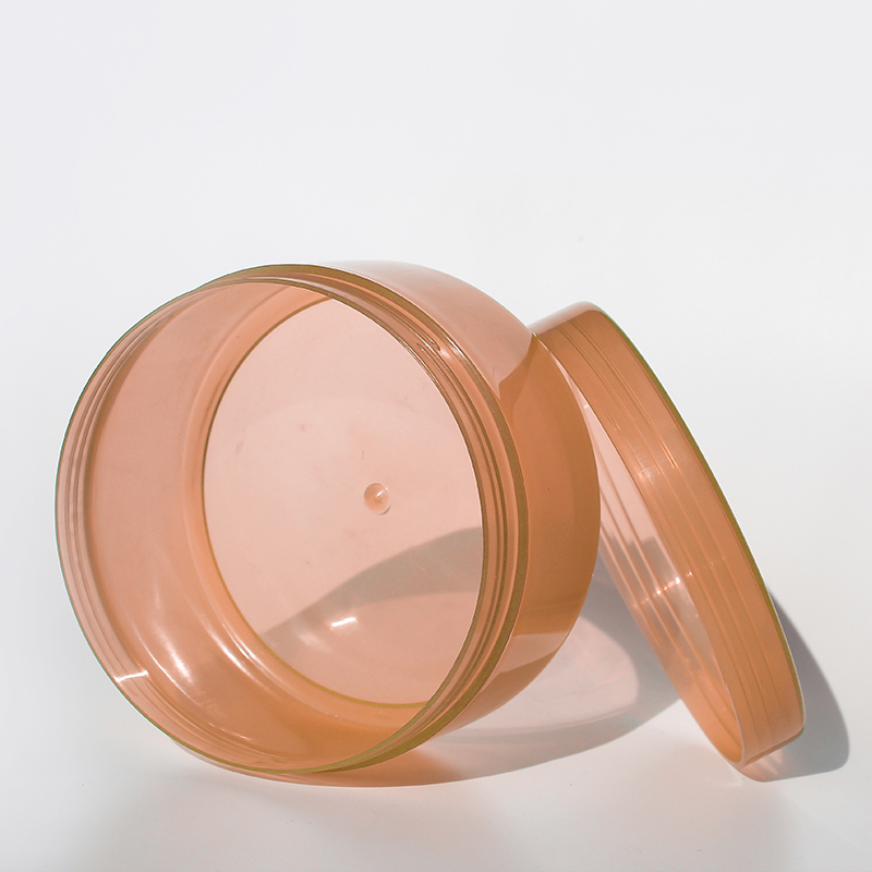 Orange clear 250ml plastic jars scrub containers body butter jars 4oz jars with lids