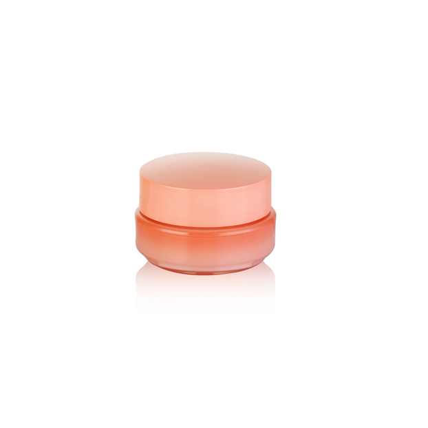 Orange color 15ml flat pet packaging skin care cosmetic cream plastic jar