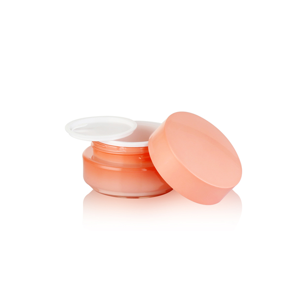 Orange color 15ml flat pet packaging skin care cosmetic cream plastic jar