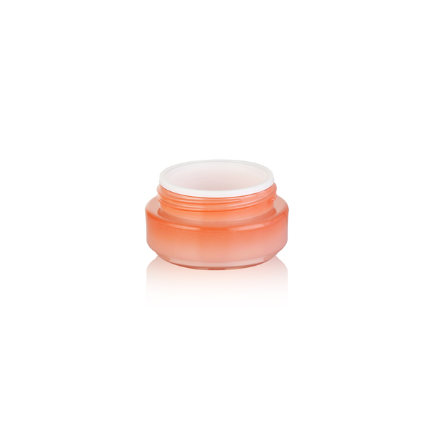 Orange color 15ml flat pet packaging skin care cosmetic cream plastic jar