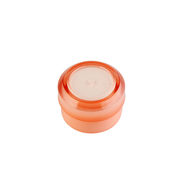 Orange color 15ml flat pet packaging skin care cosmetic cream plastic jar