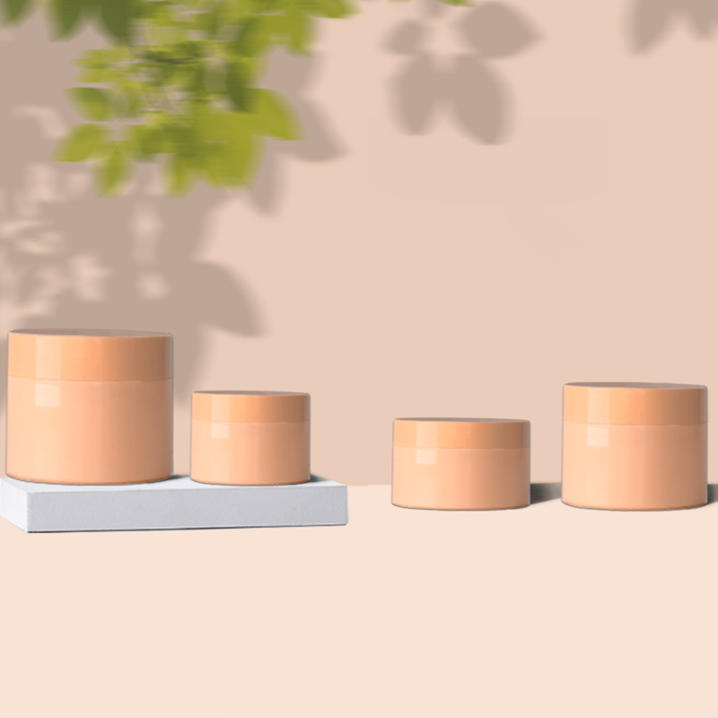 Orange plastic jar containers with lids cosmetic jar eco friendly empty jar container