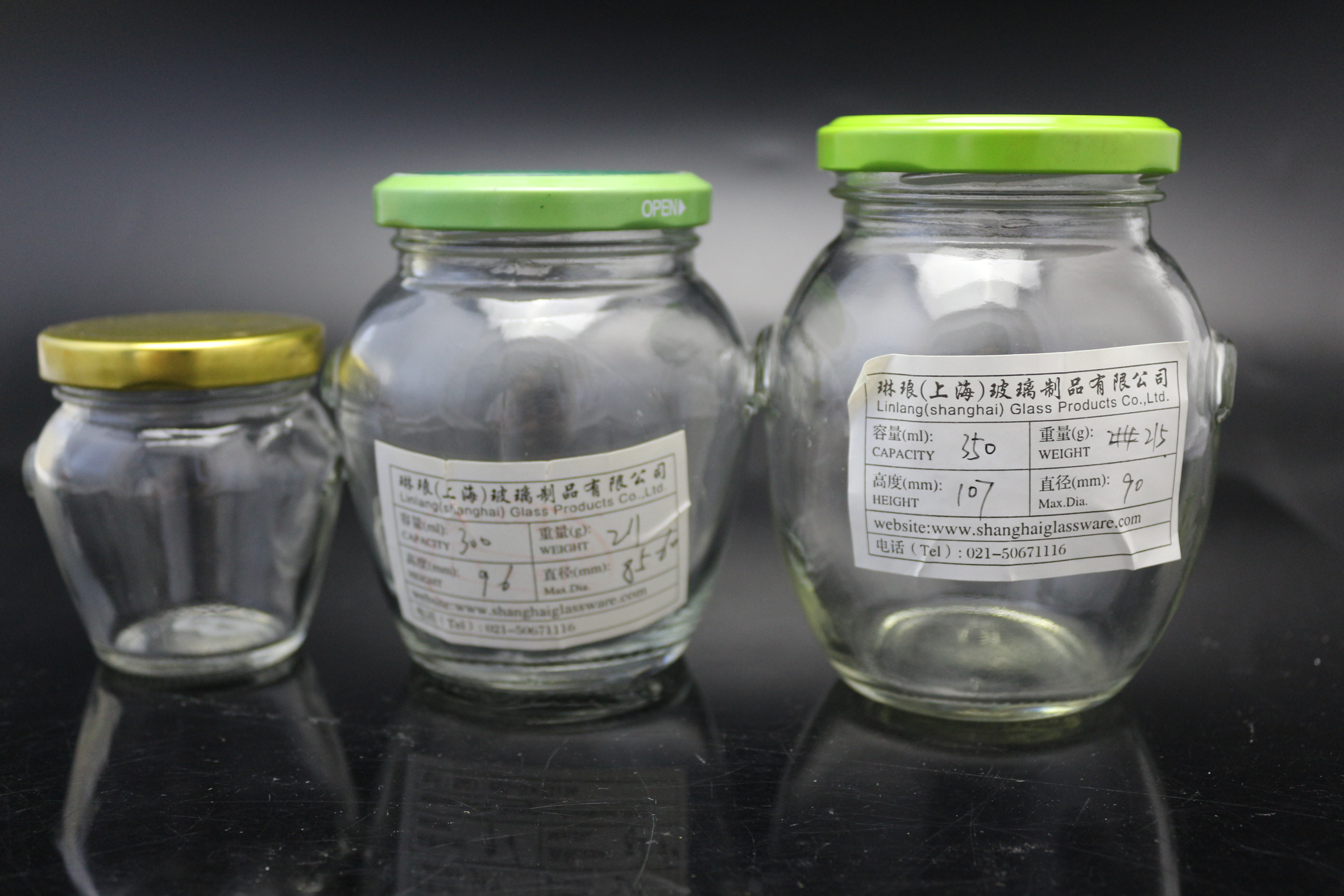 Orcio 370ml glass jar 12oz with 63mm lids