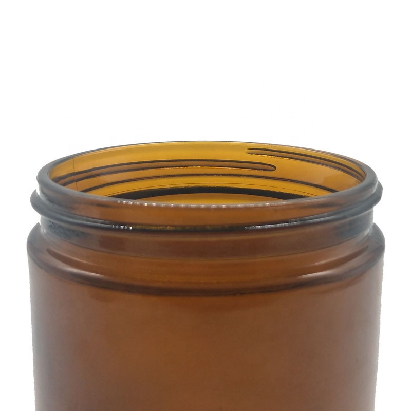 Original Amber 8oz Glass Medicine Bottle With Aluminum Cap